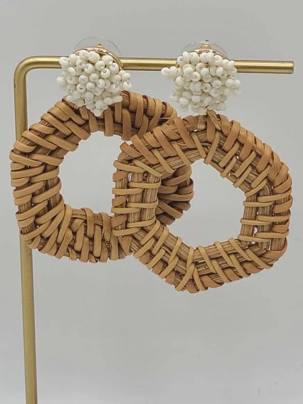 J Crew Rattan Drop Earrings NWOT
